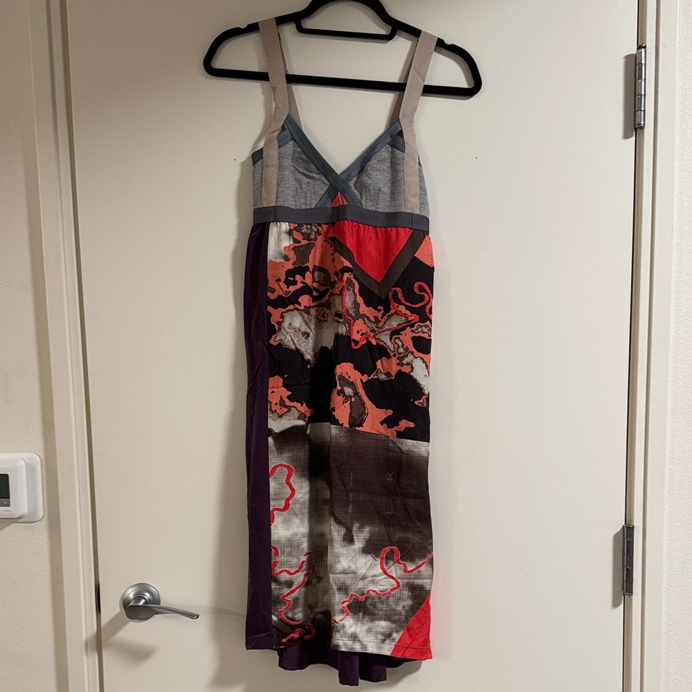 VPL Purple and Colorful Adjustable Strap Midi Dress